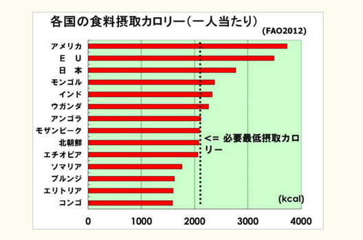 各国の食材摂取カロリー