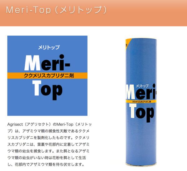 Meri-Top（メリトップ）–天敵製剤（生物農薬）–Agrisect（アグリセクト）安全___安心な農業を実現します
