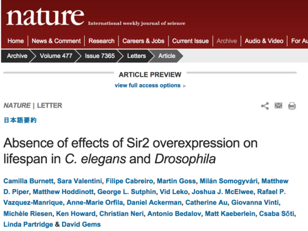 Absence_of_effects_of_Sir2_overexpression_on_lifespan_in_C__elegans_and_Drosophila___Nature___Nature_Publishing_Group