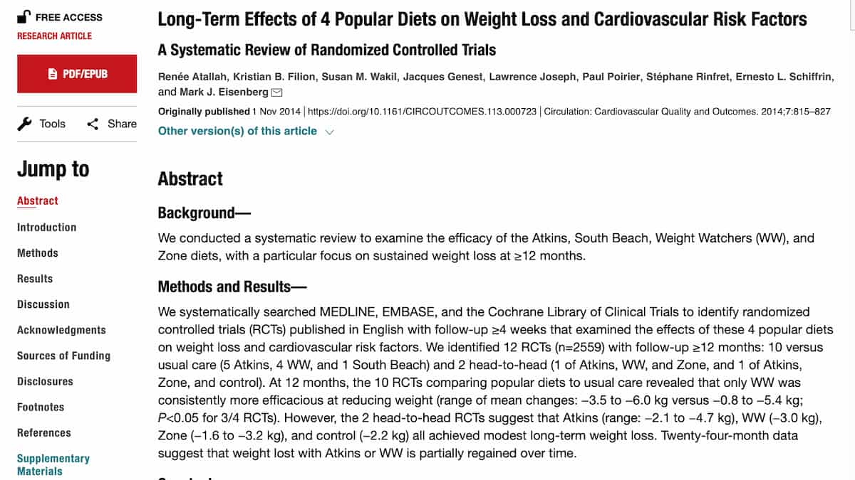 4大ダイエット法の心血管系に影響するリスク
