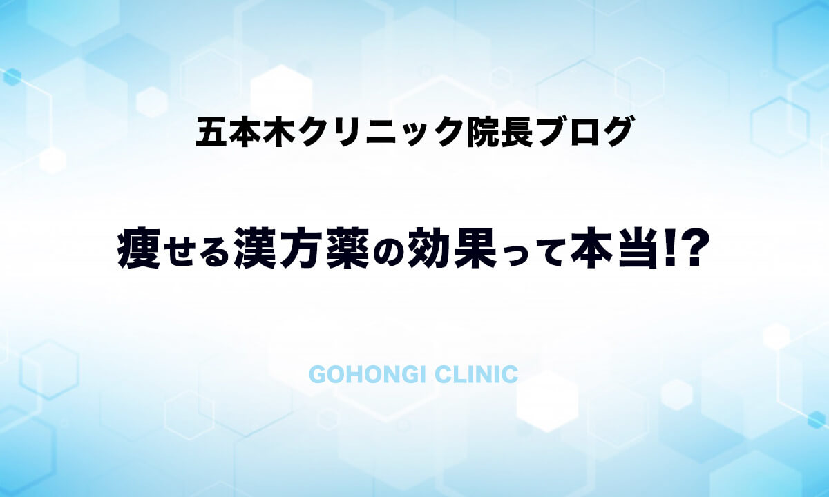 漢方薬で痩せる って薬の適応症状がぴったり当てはまる人っているの 院長ブログ 五本木クリニック