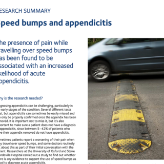 Pain over speed bumps in diagnosis of acute appendicitis