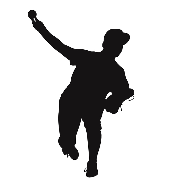 野球投手のシルエット