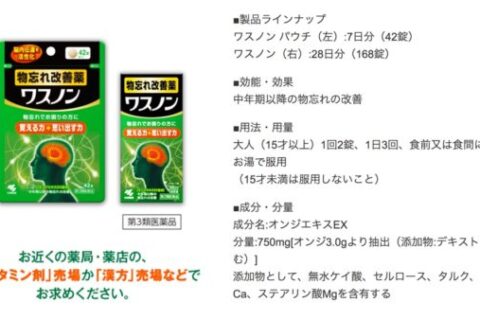 批判します！小林製薬さま「物忘れ改善薬 ワスノン」の作用機序をお教えください！