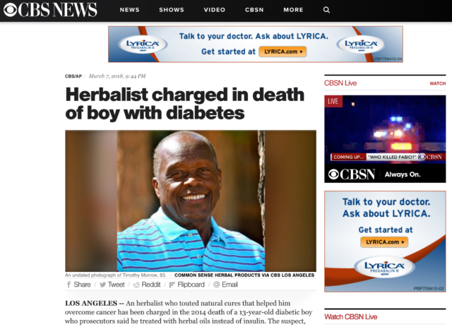 糖尿病の少年がハーブ療法で死亡、なぜ自然療法を選択してしまったのか？