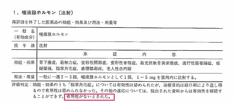 パロチンの有用性は否定されている