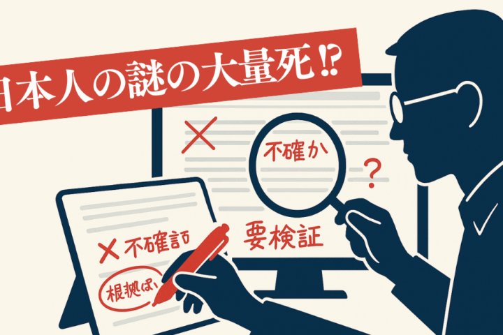 “日本人の謎の大量死”を叫ぶ記事に、赤ペン先生が入ります！！